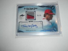 TONY LARUSSA 2019 IN THE GAME 3-COLOR GAME USED JERSEY AUTO 35/35 SIGNED CARD