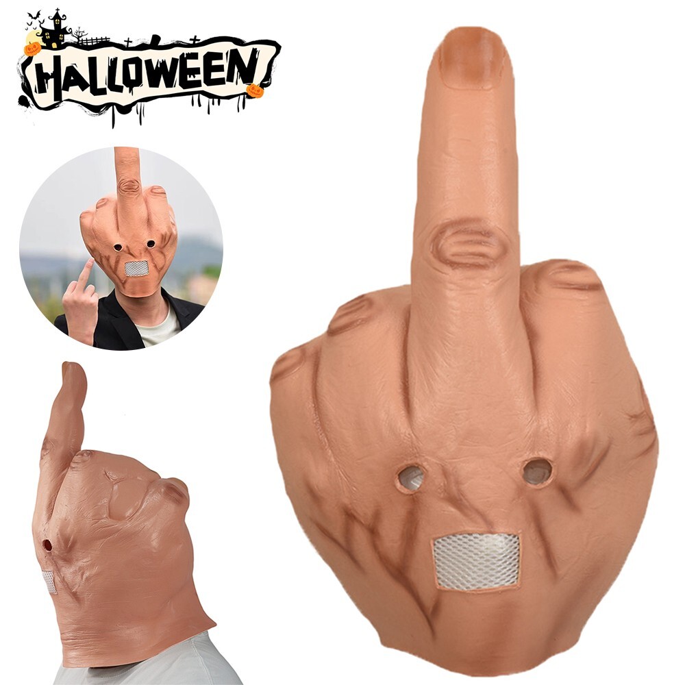 Máscara De Dedo Medio Látex Para Halloween Disfraz Divertido Cosplay Carnaval