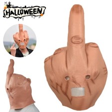 Masque Doigt D'honneur Latex Fuck Halloween Deguisement Drole Cosplay Carnaval 