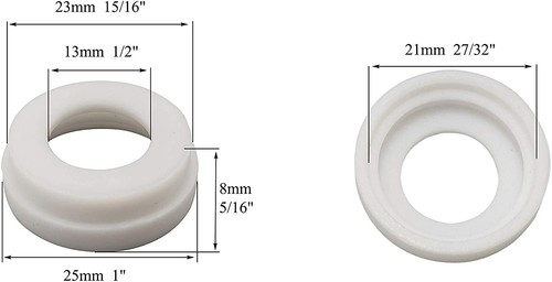 TIG Gas Lens Insulator Cup Gaskets WP180037M Fit CK Worldwide 17 18 26 5pk - Picture 2 of 3
