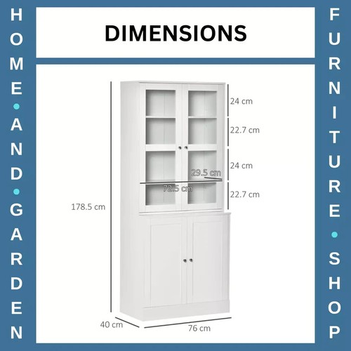 Großer freistehender Küchenschrank Speisekammer Schrank größerer Aufbewahrungsschrank Glastüren - Bild 3 von 13