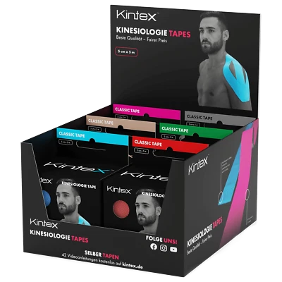 Kinesiologietape SET 6 Rollen Physiotape Muskeltape Sport Therapie 30 m KINTEX