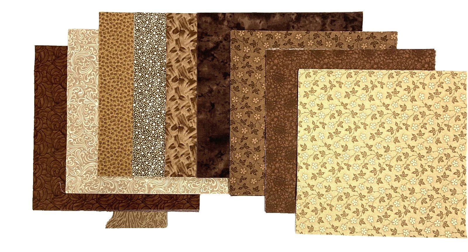 Tecido para artesanato Floral Marrom Quadrados