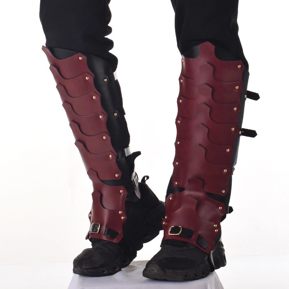 Fashion Medieval Knight Gothic Winter Pu Leather Medium Boots