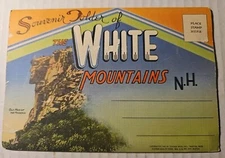 Ephemera 1940's Linen type Postcard "White Mountains  New Hampshire Folder Book!