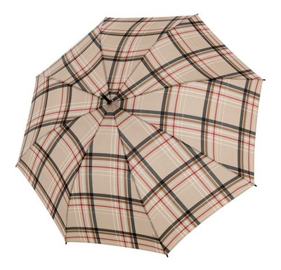 doppler Fiber Golf Flex Automatic Check Umbrella Regenschirm Beige