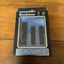 LOT 3 x Travel KitBrookstone Nail Clippers 3pc Set Anodized Steel Grooming Tools