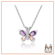 Damen Halskette Schmetterling Kette Silber An...