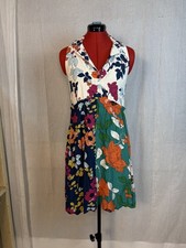 Anthropologie Dinah Collared Halter Tunic Dress Size 0 Floral D674