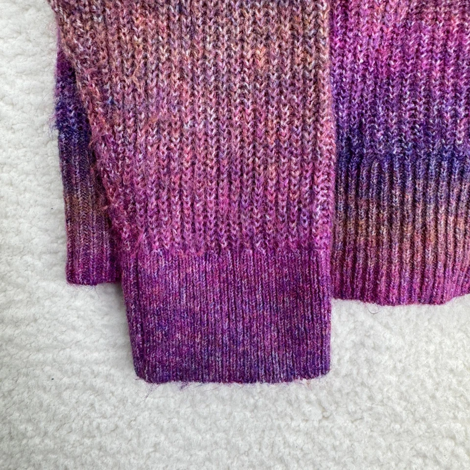 Maurices Sweater Womens Medium Purple Pink Ombre Stripe Crewneck Knit Pullover - Image 4 of 4