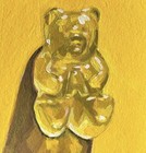 yellow gummy bear (3/3) aceo art card original signed 2.5x3.5 — photo 1