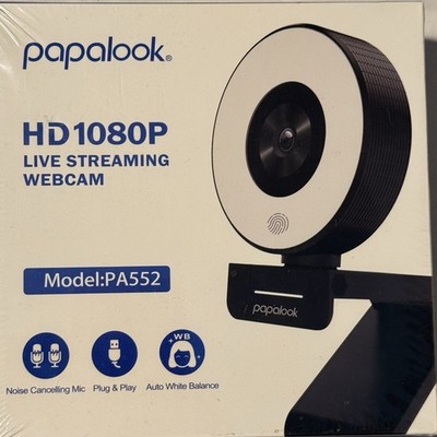 NEW/SEALED Papalook PA552 HD 1080P Live Streaming Webcam w/ Ring-Light & More!