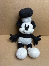 Disney Parks Mickey Mouse Plush Toy Crochet Knit Steamboat Willie Stuffed