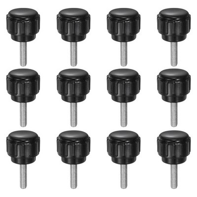 12pcs Knurled Clamping Knobs M3 x 12mm Zinc Plated Carbon Steel Thread 14mm Head