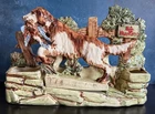 1954 MCCOY "NO HUNTING" BIRD DOG LARGE HEAVY DOUBLE PLANTER GREAT COLOR