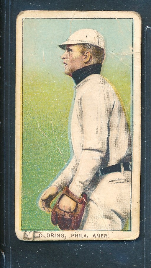 T206 Piedmont 150: RUBE OLDRING Fielding, Philadelphia Athletics ~ FAIR mk