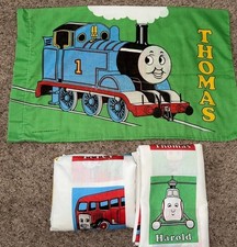 Vintage 1992 Thomas The Train Twin Sheet Set Fitted  Flat Read
