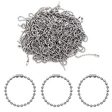 150pcs Ball Bead Chain 4 inch, Stainless Steel 10 cm Chain X 150pcs with Clasps