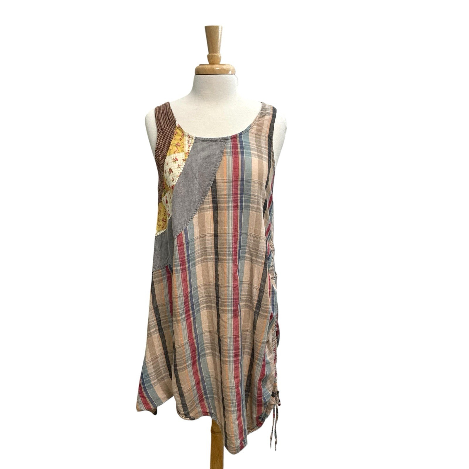 Hippie Gypsy Cottagecore Patchwork Sleeveless Dre… - image 1