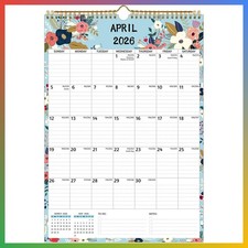 18 Month Wall Calendar 2026 2027 Large Blocks Thick Paper 12 x 17 Organizer