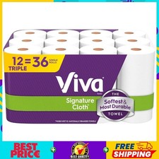 Viva Signature Cloth Paper Towels, 12 Triple Rolls, 129 Sheets per Roll