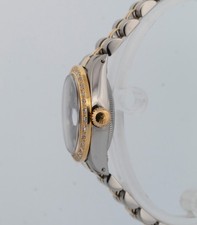 Ladies Rolex DateJust 26mm Black DIAMOND Two-Tone 18K Gold Steel JUBILEE 6917 7