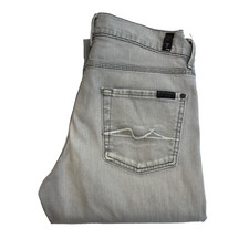 Jeans 7 For All Mankind Slimmy Uomo W30 L31 Grigio Denim Slim Dritto Vintage