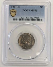 1941 D Jefferson Nickel PCGS MS65 -View Photos.  #Z321