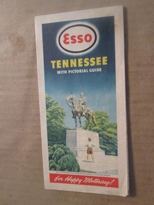 Esso Highway Road Map of Tennessee 1947