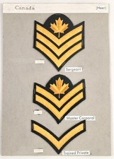 Canada Heer, Sammlung Abzeichen/ &Auml;rmelabzeichen, auf Karton getackert