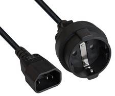 DINIC Netzadapter-Kabel IEC C14 auf Schutzkon...