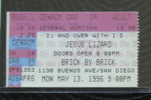 Jesus Lizard Ticket Stub 1996 Shot Tour Brick By Brick San Diego Show Flyer - Picture 2 of 3