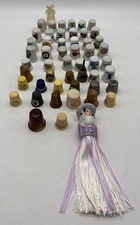 Lot Of 52 Vintage Thimbles Porcelain Wood And Metal Destination Christmas Music