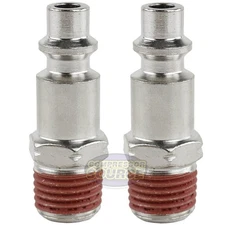 Industrial 2 Pack 1/4" Male NPT Air Compressor Hose Quick Coupler Plug Fitting