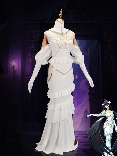 Overlord Albedo Disfraz de Disfraz Blanco Puro Demonio Sexy Falda Conjunto Completo - Imagen 5 de 12