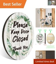 Elegant Please Keep Door Closed Wooden Sign - 4x5 Inches for Homes  Offices