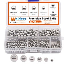 620PCS 304 Stainless Steel Precision Balls Bicycle Bearing Balls Assortment Kit