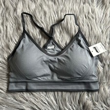 Avia Seamless Wireless Sports Bra Womens Size Large Gray Low Support Breathable