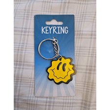 NWT Kalan Yellow Melting Smiley Face Keyring Keychain