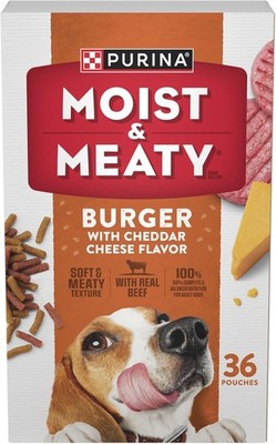 Purina Moist and Meaty Burger With Cheddar Cheese Flavor Dry Soft Dog Food Pouch