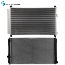 Cooling Radiator And A/C Condenser For 2006-2008 Toyota RAV4 2.4L 2009-2012 2.5L