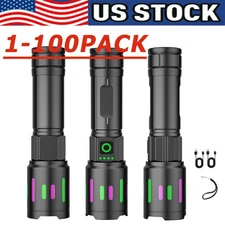 350000000 Lumen Super Bright LED Tactical Flashlight Rechargeable LED Work Light