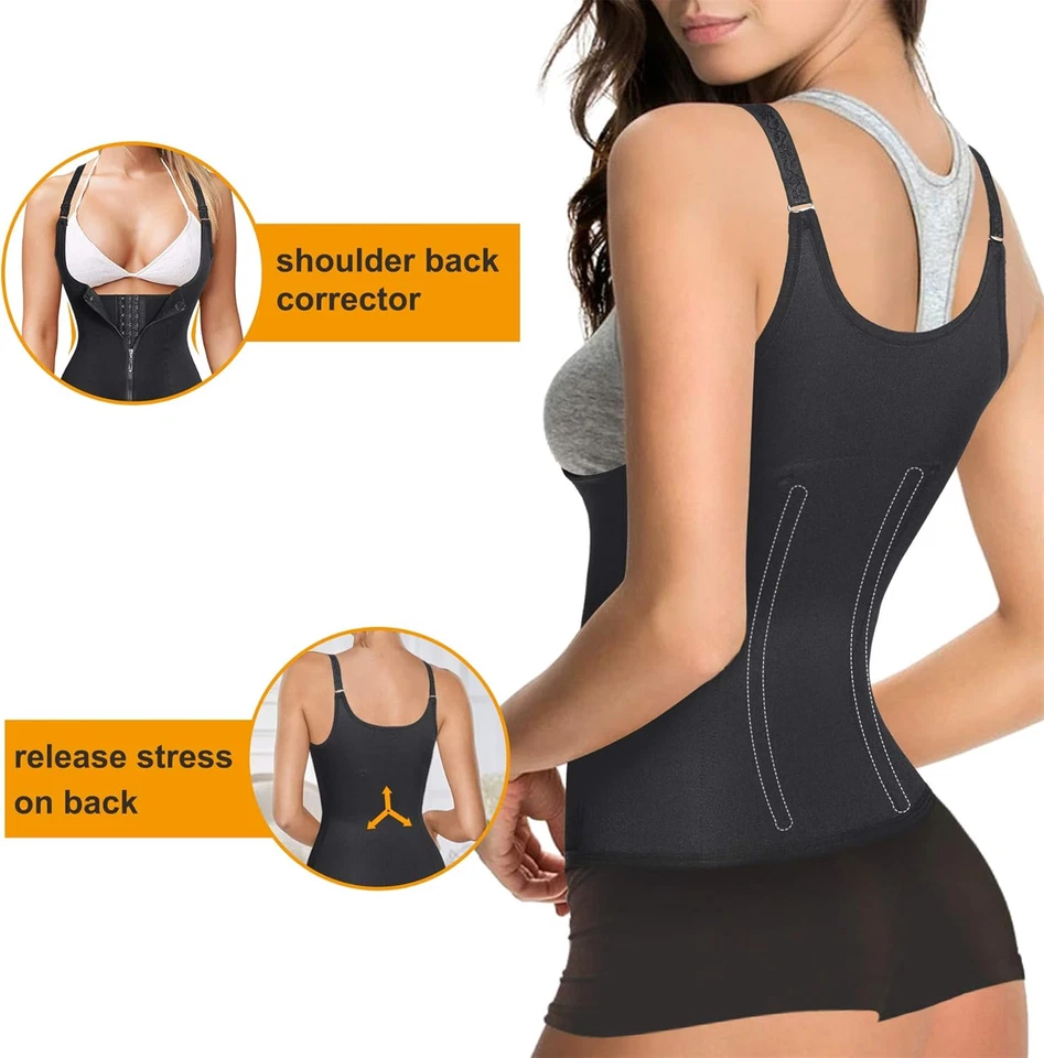 Donna Corsetto Vita Dimagrante Body Modellante Cintura Intimo Shaper Training Ve - Immagine 3 di 4