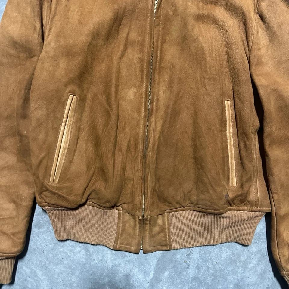 Vintage 1950s McGregor Bomber Jacket Men's 42 Leather Suede Zip Rockabilly Rare - Image 3 of 4