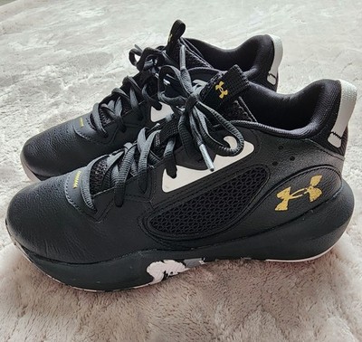 Under Armour Lockdown 6 Black And Gold Basketball Shoes Size Youth 5