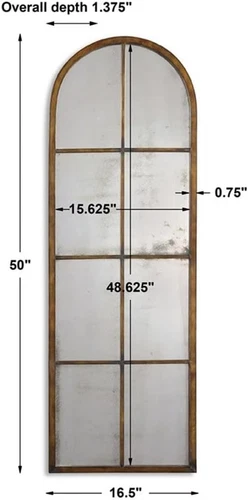 Amiel Arch Mirror Frame - Elegant 16.5" Wide, 1.38" Deep Design - Picture 5 of 5