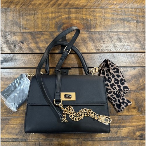nwt Anne Klein Mini Flap Top Handle Crossbody Handbag With Enamel Turn Lock