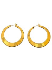 Vintage Gold-Tone Medium Large Hoop Earrings