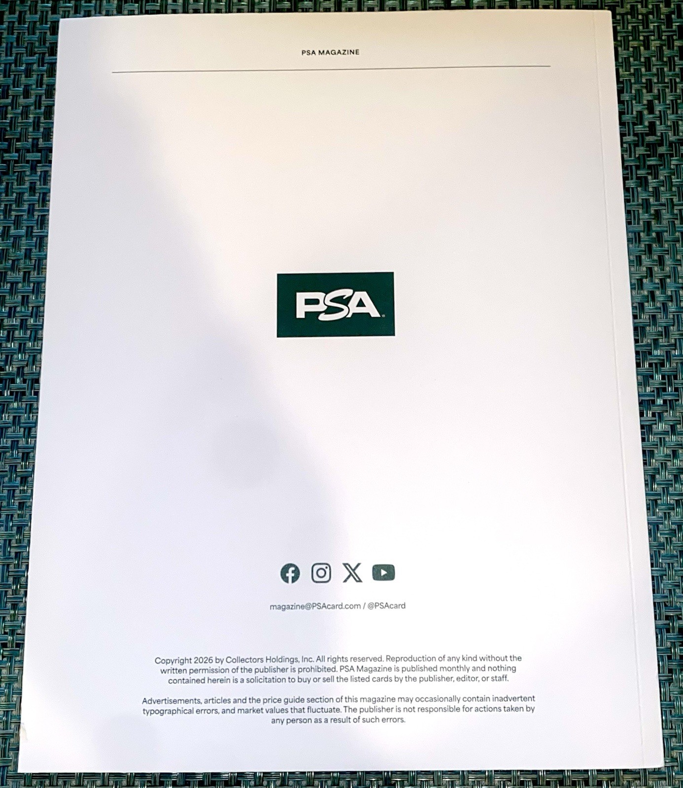 April 2026 - PSA Magazine - Rory McIlroy Variant Cover - Masters SP Short Print view 2