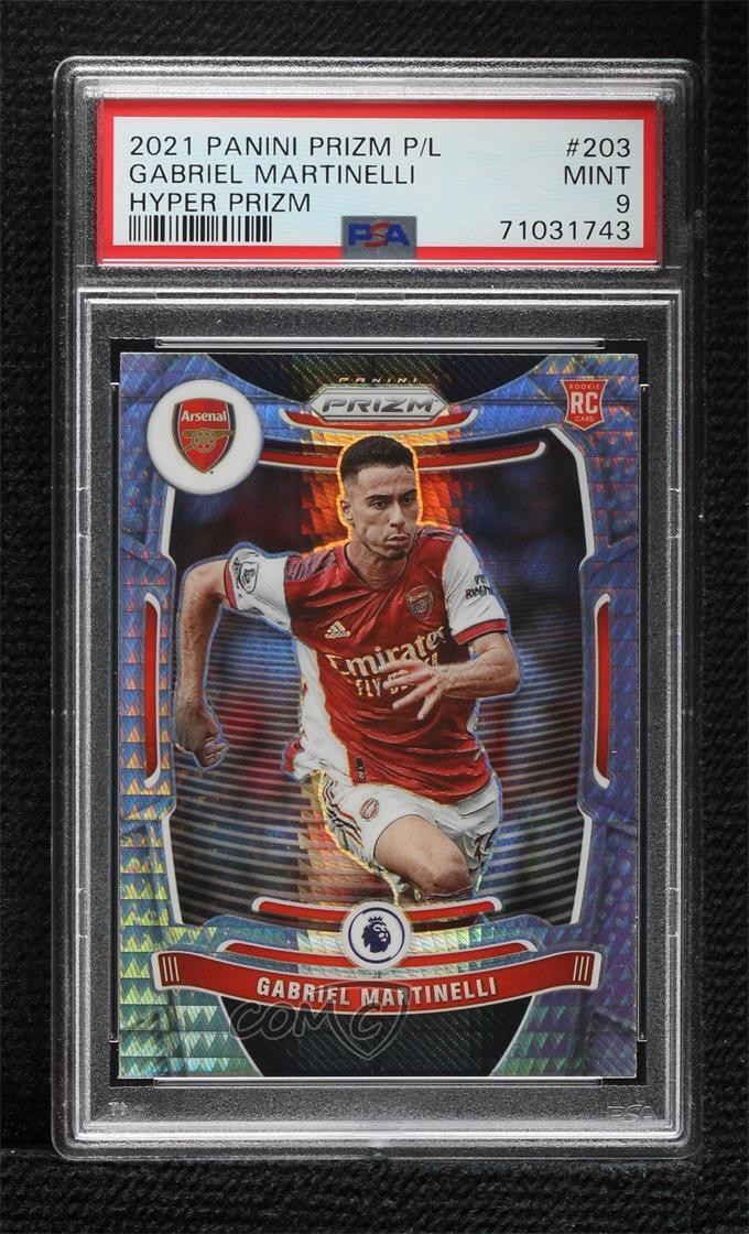 2021 Panini Prizm Premier League Hyper Gabriel Martinelli #203 PSA 9 MINT 07lj